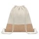 Twill cotton drawstring bag ● with jute details.