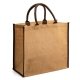 Elegant tote ● with brown padded handles ● perfect trim ● one main compartment.